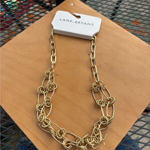 Lane Bryant Gold Chain Link Statement Necklace